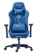 Official AutoFull Gaming Chair Blue PU Leather Racing Style Computer Chair, Lumbar Support E-Sports Swivel Chair, AF078NPU Indigo
